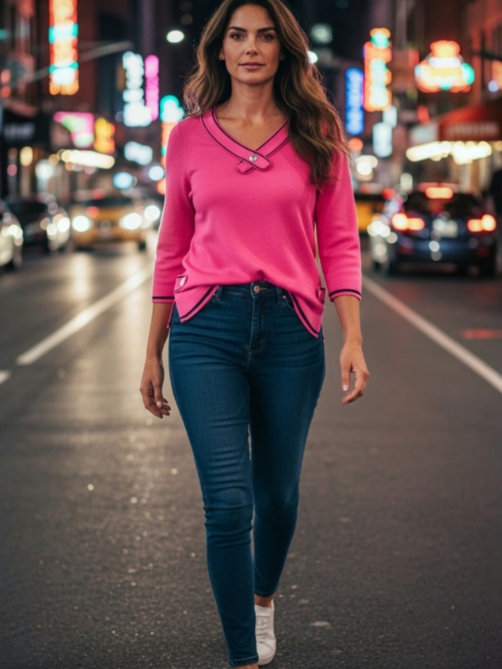 World Republic Feminine Bright Pink Top